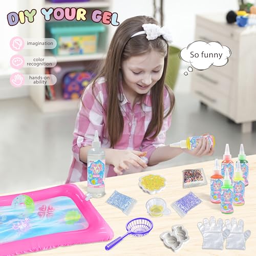 Image of Magic Squishy Elf Water Toy kit, Aqua Water Fairy Kit with 19 Color, 300ml Clear Gel, 18 Shape Molds, DIY Magic Gel Art Crafts Kit for Kids Birthday Gift