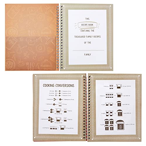 Image of Pipilo Press Blank Family Cookbook Recipe Binder - 6.5 x 8.2 in Hardcover Spiral Bound - 90 Ruled Pages with Memo Pocket - Write In Your Own Recipes & Meal Planning Notebook
