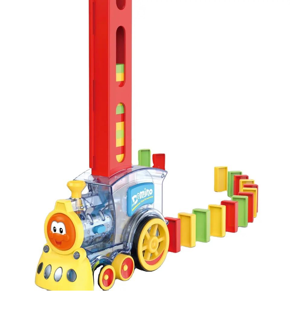 KOKEE TOYS Battery Operated Building Blocks Stacking Train Vehicle Toy for Kids|Boys|Girls with Light&Music (Color-as Shown).