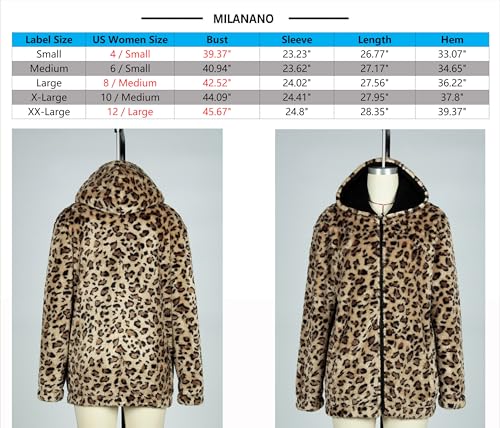 Womens Leopard Sherpa Jacket Fleece Hoodie Zip up Winter Warm Hooded Sweatshirt Fall 2024 Long Sleeve Outfits2