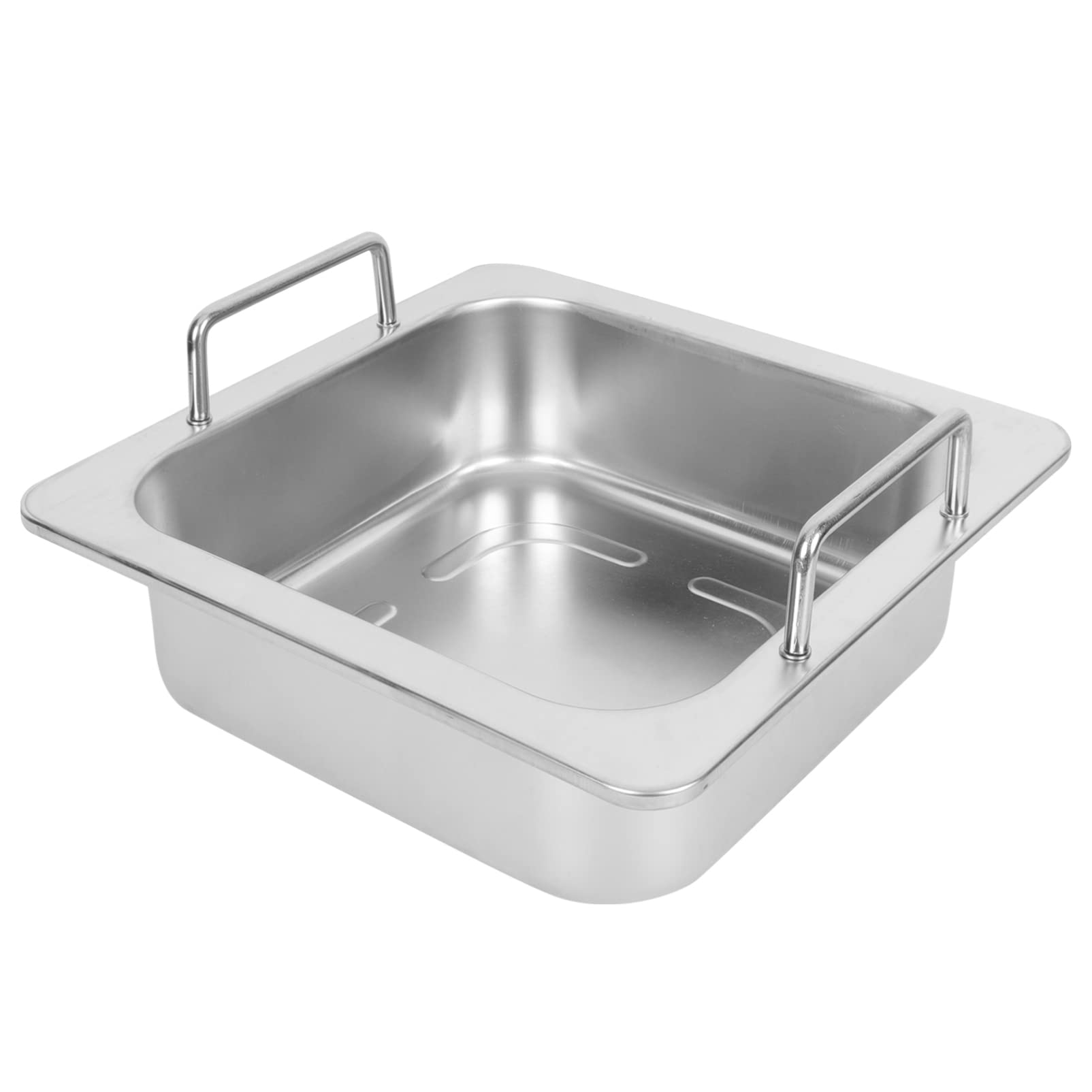 Edelstahl Heißtopf 29cm Quadratisch Silber, für Kochfeld | Spülmaschinengeeignet, Haushaltsformat, Zwei Henkel, Kompakte Form für Küche