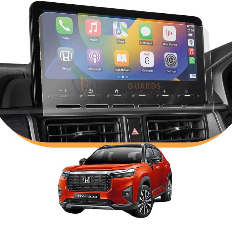 armour guards screen protector compatible with honda elevate 2023 10 inch infotainment or music system stereo | clear | pack of 1