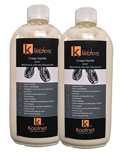Koolnet NETSHOES Pack de 2 x 500 ML - Cirage Liquide incolore pour cireuse ou Utilisation Manuelle