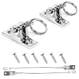 90 Degree Bimini Top Deck Hinge Mount with Quick Release Pins, Stainless Steel Hinge Rail Mount Kit, Universal Bimini Top Hardware Fitting, Flat Deck Mount for Bimini Top Boat 2-Pack