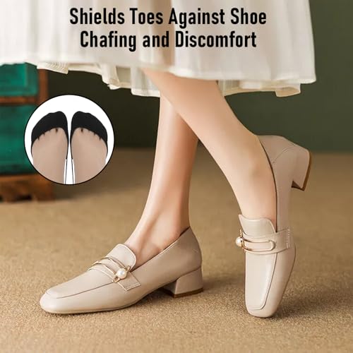 8 Pairs Invisible Socks for Women, Ultra Low Cut Liner Socks in 4 Colors, No Show Toe Topper Sock for High Heels, Non-Slip Sock for Women US Size 5-8(Black/White/Gray/Skin)4