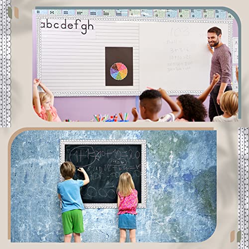 Leinuosen 50.5 ft Bulletin Board Border 44 Pcs Squiggles and Dots Die Cut Border Trims with 20 Sheet Glue Point Dots Bulletin Back to School Decoration for Classroom School Office(White with Black) - Image 7