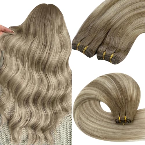 Tissage naturel cheveux humain ombre de 16 pouces avec double trame anti chute