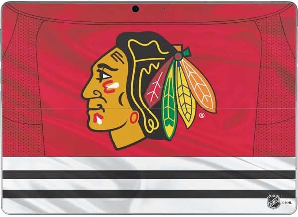 Skinit Decal Tablet Skin Compatible with Surface Pro 9 - Officially Licensed NHL Blackhawks Red Stripes Design