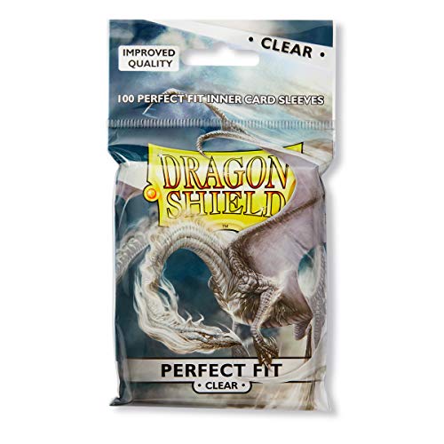 Image of Dragon Shield Perfect Fit Inner Card Sleeves Standard Size (100 CT) - PVC-Free Polypropylene Double-Sleeve Protection Compatible with Pokemon, One Piece & Magic The Gathering - Clear
