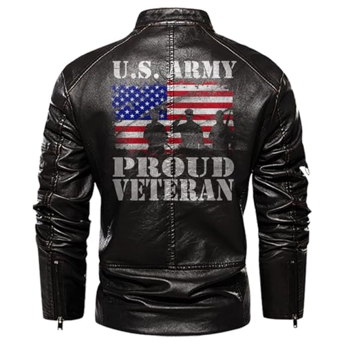 Proud US Army. Veteran-Gift-Personalized Mens PU Leather Vest Coat Custom Jacket2