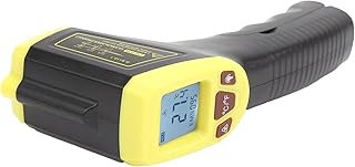 Pistola de Medición de Temperatura, Termómetro Infrarrojo con Pantalla LCD para Uso Industrial (Amarillo)