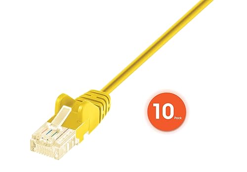 Miniatura 2 de Intellinet - Cable de conexión de red Ethernet Cat6 delgado, paquete de 10 unidades, 10 Gbps y 250 MHz, arranque sin enganches, cable de cobre puro