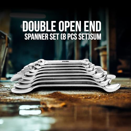 Image of AvitaDomus Hand Tool 8-Piece 12-8M Double Open Ended Spanner Set (6x7mm - 20x22mm) - Professional Grade Chrome Vanadium Steel Wrenches for Home, Industrial, and DIY Use