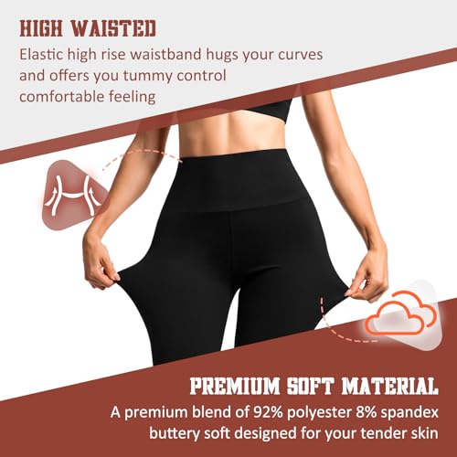 SINOPHANT Capri Leggings for Women - 2 Packs Buttery Soft Yoga Pants for Gym Athletic3