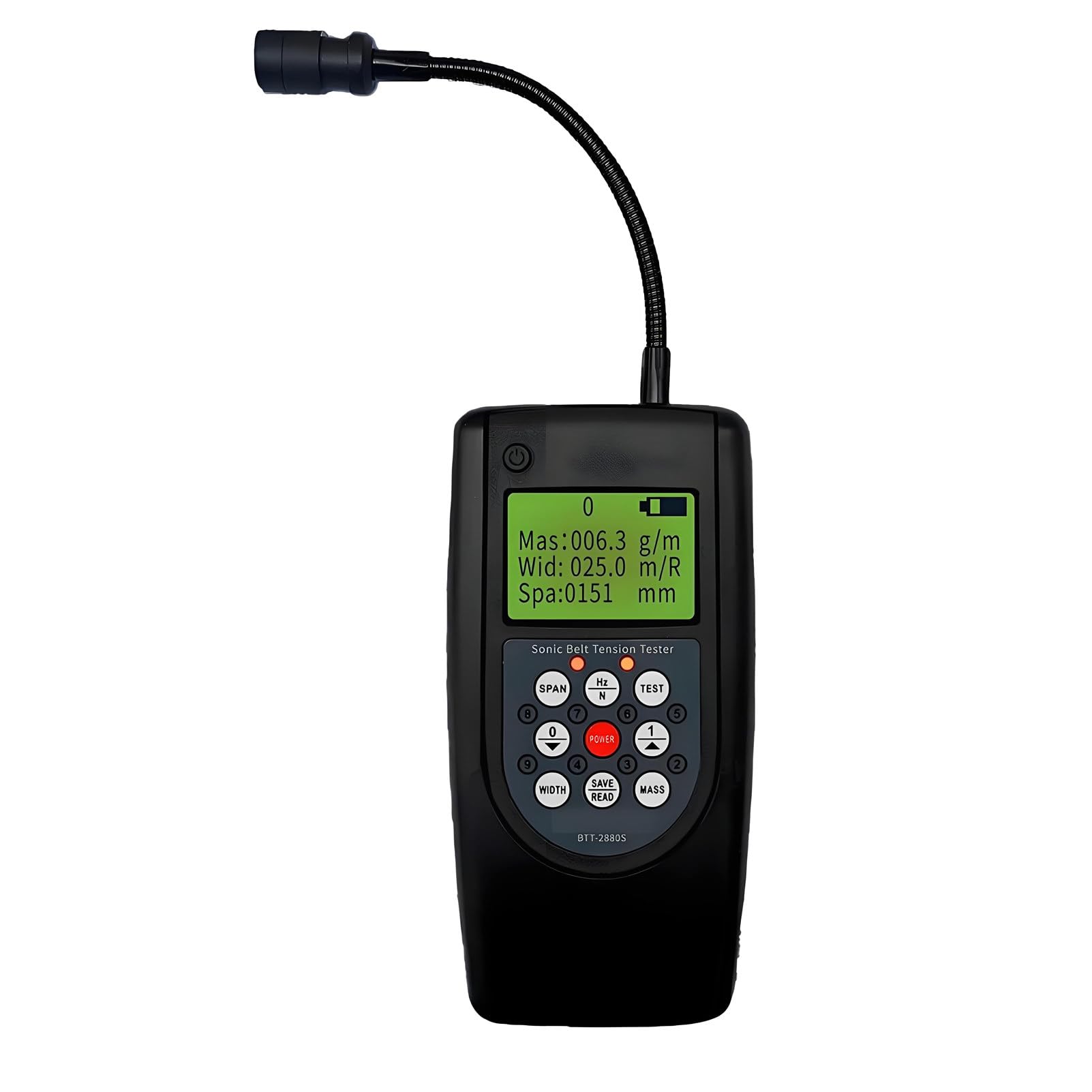 DNEPEI Sonic Belt Tension Meter, Acoustic Tensiometer with ±1% Accuracy, Measures Transmission Belt Vibration Frequency 10-680Hz, Adjustable Probe & 20-Set Memory for Automotive & Industrial Use