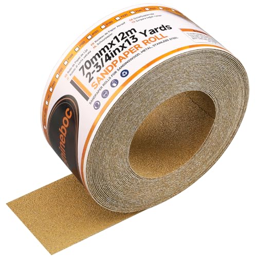 Shinboc Sandpaper Roll 60 Grit, PSA Sand Paper 2-3/4 Inch x 13 Yd