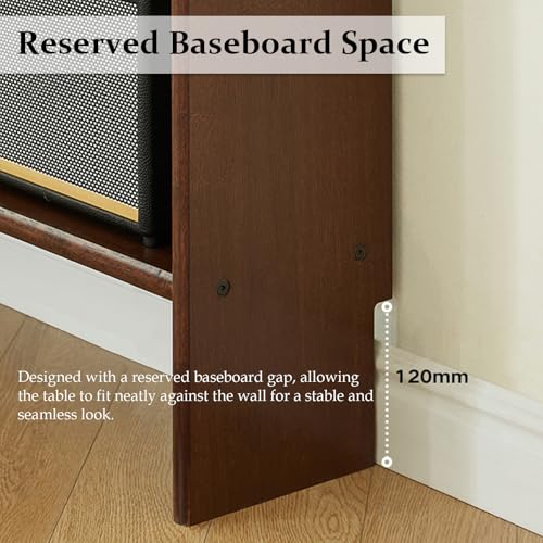 Mesa consola de granja de madera marron rustica para pasillo y entrada 7