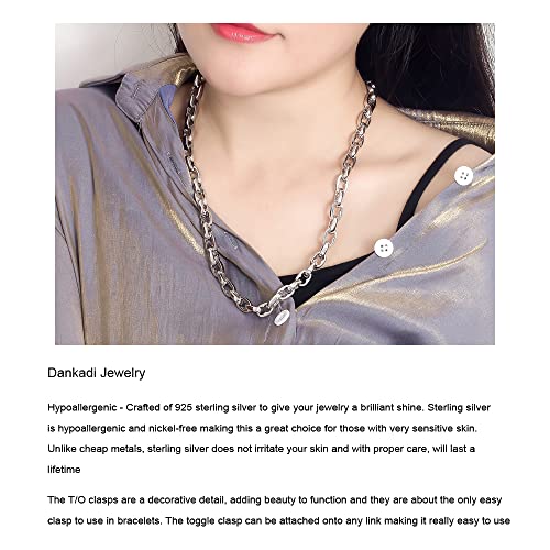 Solid 925 Sterling Silver 9MM Oval Link Chain Rolo Cable Two Locks Necklace T/O Clasp 22" 24" 26" 28" for Men & Women4