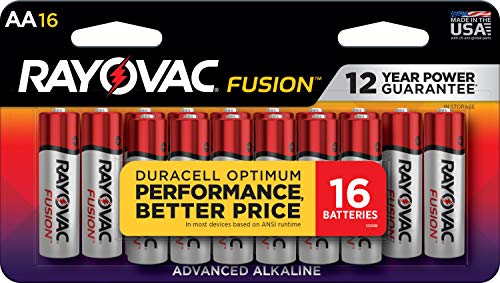 Rayovac Fusion AA Batteries, Premium Alkaline Double A Batteries (16 Battery Count)