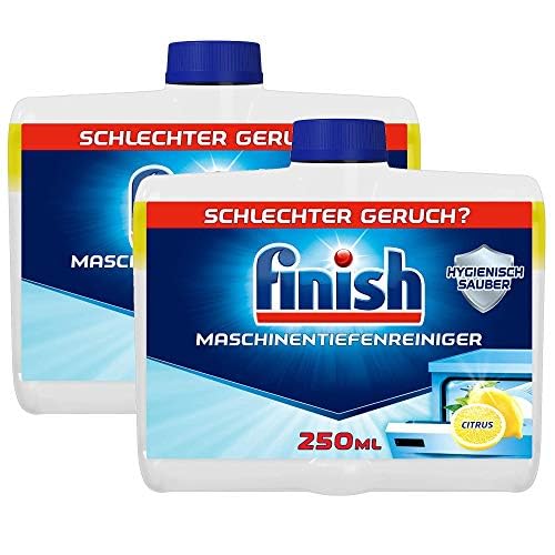 Finish Nettoyant en profondeur Citrus - Nettoyant liquide pour machine contre le calcaire et la graisse pour un lave-vaisselle propre - Lot de 2 (250 ml)