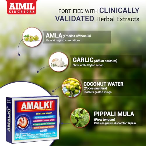 Image of AIMIL Amalki Tablets - 30 Tablets (Pack of 3) | For Hyperacidity, Gut Reflux, and Heart Burn | Fast Relief