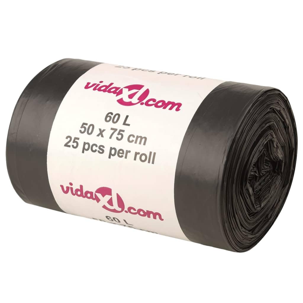 vidaXL Sacs poubelles 250 pcs noir 60 L