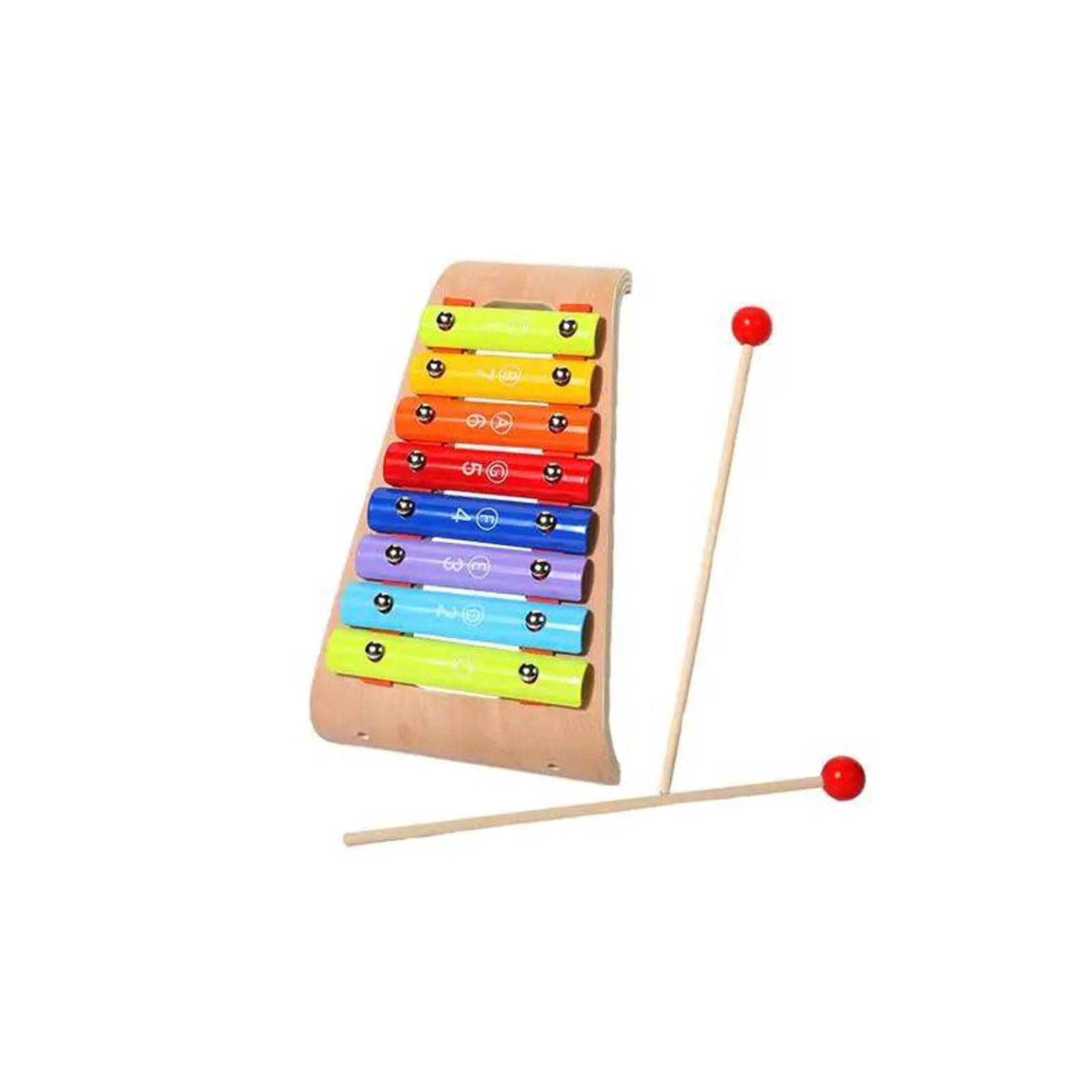 Pequeño instrumento de percusión de xilófono Glockenspiel de 8 tonos con 2 mazos adecuado para principiantes Kit De Glockenspiel Profesional