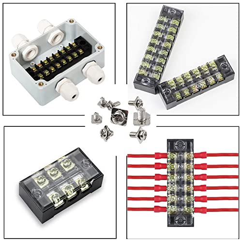 Rrina 160Pcs M3 M3.5 M4 M5 Terminal Block Screws Assortment Kit With Square Washers, Nickel Plated Carbon Steel, Silver #TOP4