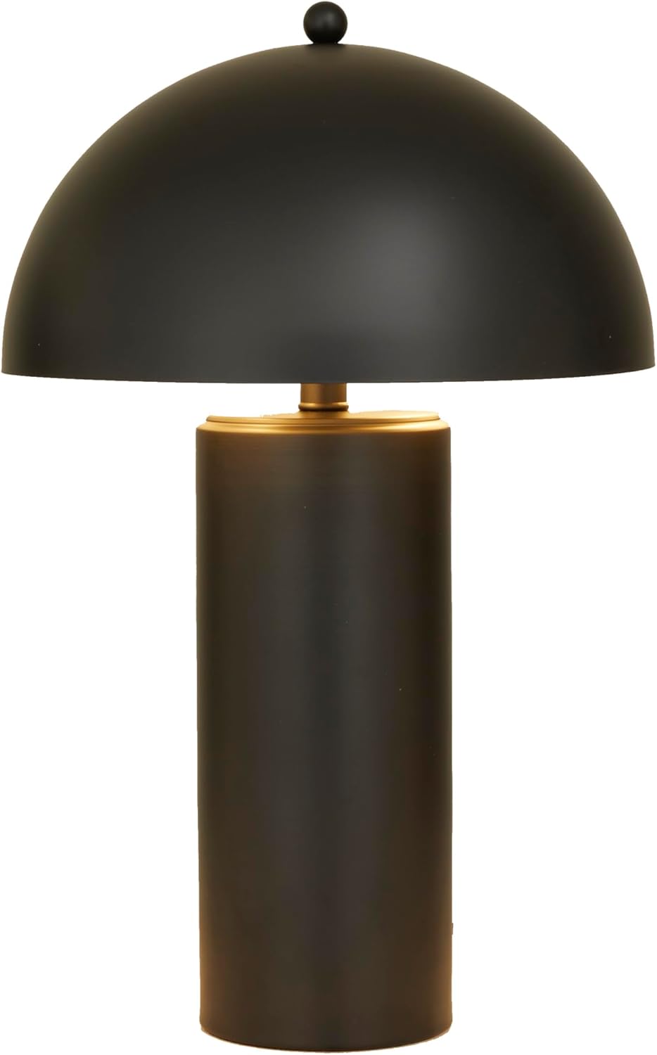 Deco 79 Metal Room Accent Lamp Table Lamp with Dome Shade, Lamp 14" x 14" x 22", Black