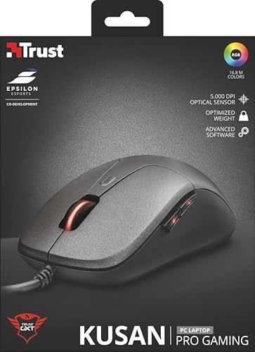 Trust GXT 180 Kusan Mouse Pro Gaming RGB, Peso Ottimizzato, Software Avanzato, Grigio - Mouse gaming - Immagine 7