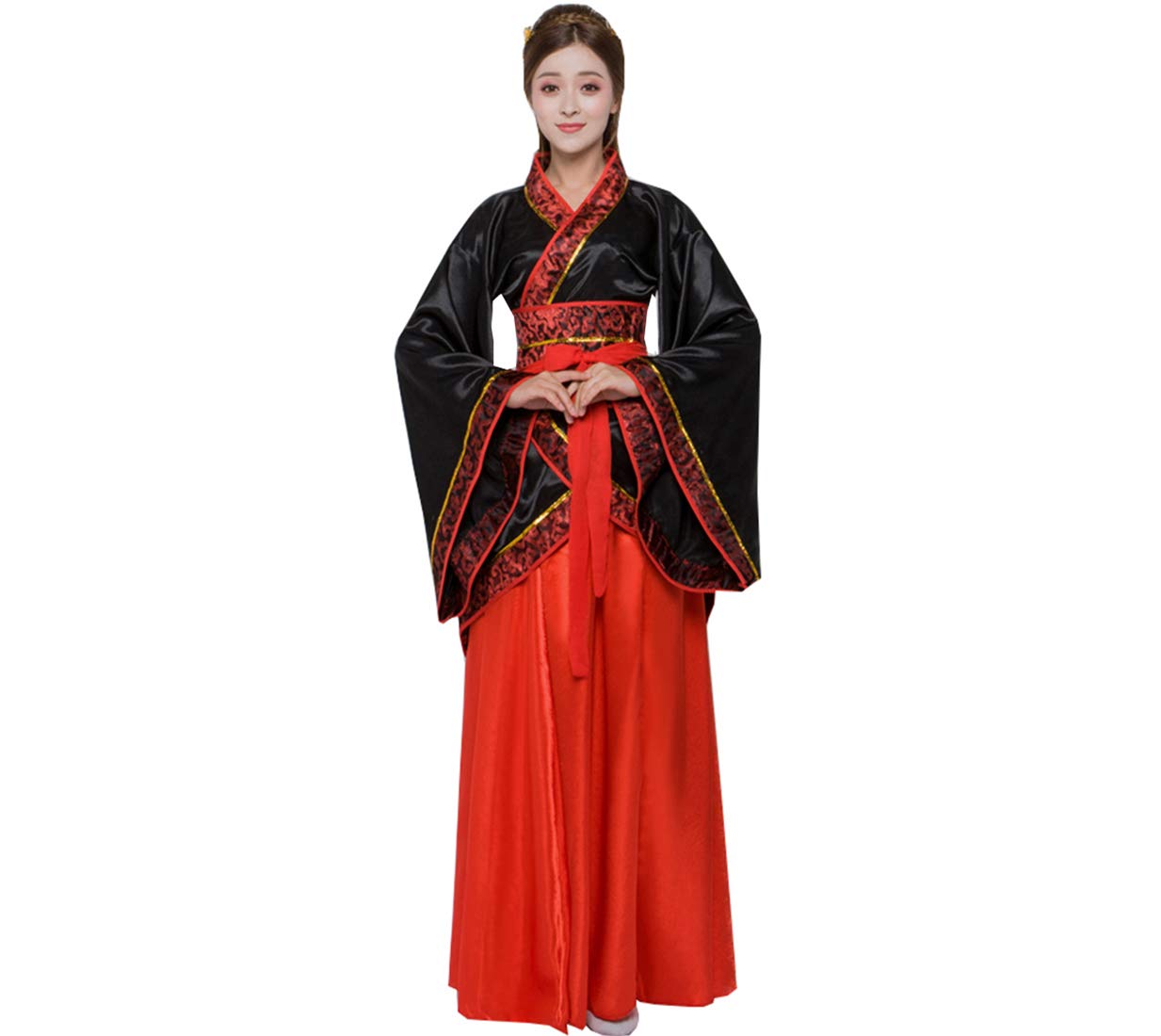 Cinese Antico Abiti Hanfu, Tradizionale Tang Suit Fata Gonna Costume Performance sul palco Vestito per Donne (Color : Red, Size : XL=175-180cm