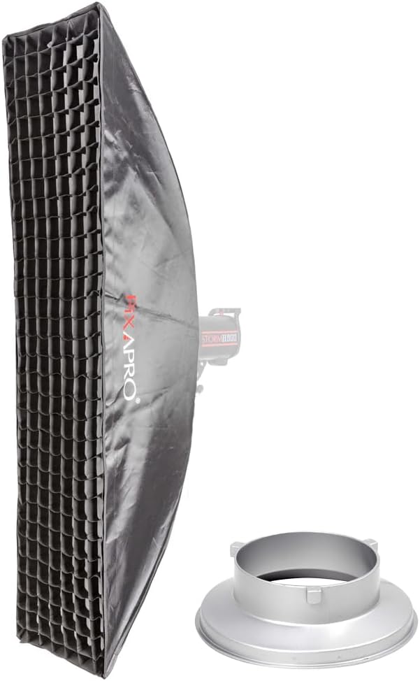 35x160cm Dual-Layer Recessed Strip Softbox & 5cm Grid (Bowens S-Type)