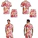 Depleadofei Pink Palm Tree Couple Pajamas Matching Sets Button Down Sleepwear with Shorts Summer Sleep Shirts Comfy 2 Piece Hawaiian Pjs Sets for Women Men Fashion Loungewear