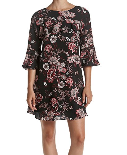 Jessica Howard Womens Floral Print Above Knee Wear To Work Dress Black 14 #TOP4