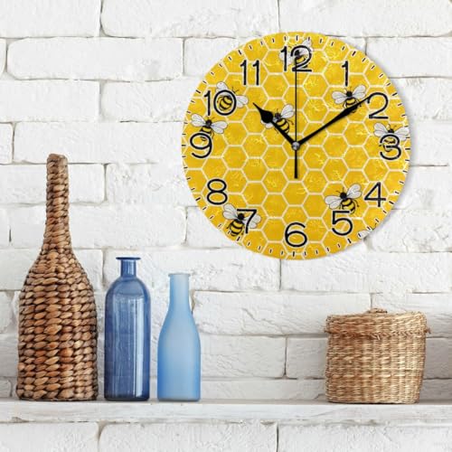 Reloj de pared analógico redondo silencioso de 10 pulgadas miniatura 3