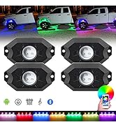 OPL5 4 Pods Led Rock Light Kits with Bluetooth Phone App Control,Timing Function,Music Mode Multi...