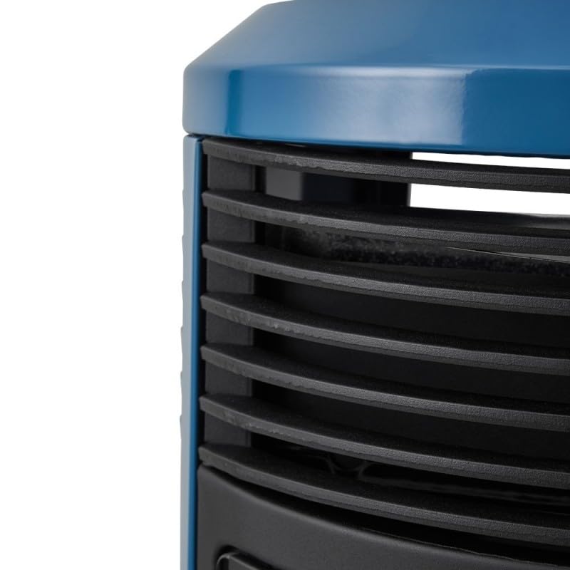 FAVEX - Chauffage d'appoint à gaz Volga Bleu émaillé - Prêt à l'emploi livré avec tuyau et détendeur - Infrableu effet feu de cheminée - 6 puissances de chauffe Thermostat - Jusqu'à 40 m²
