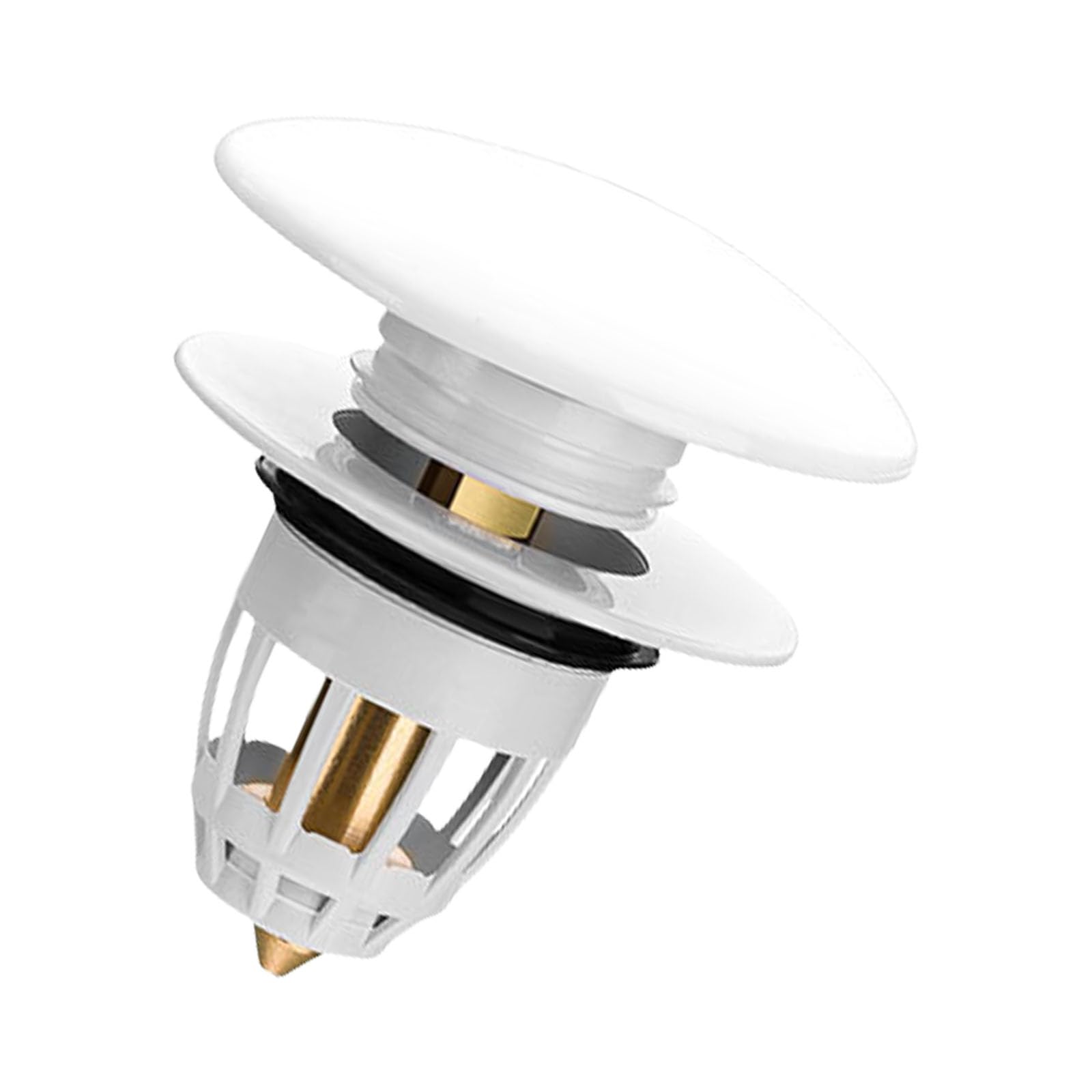 Easy to Use Press Top Drain with Ceramics and Sturdy Brass Construction Accessory for Home and Commercial Use