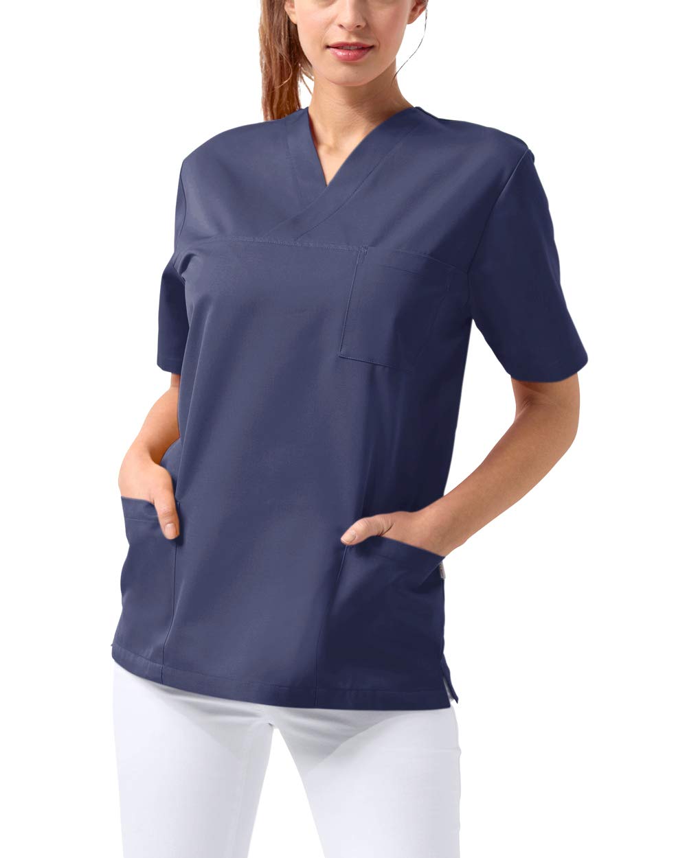 CLINIC DRESS Schlupfkasack im Doppelpack Unisex Kasacks Schlupfhemd für die Pflege oder Medizin in 100% Baumwolle 60 Grad Wäsche