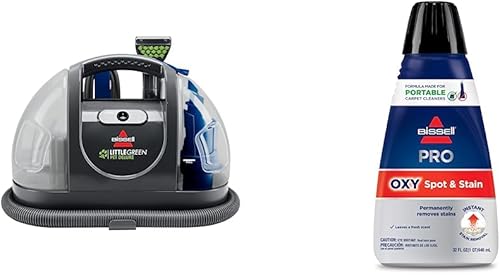 Paquete de BISSELL Little Green Limpiador portátil multiusos inalámbrico para alfombras y tapicería, detallador automático de automóviles + fórmula