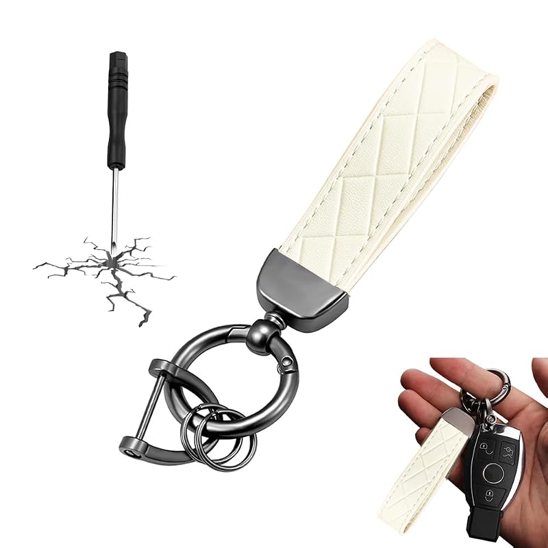 Chaveiro para Carro Branco com Argola D para Organização de Chaves STACCTE, 1 peça