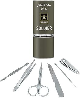 U.S. Army Proud Son of a Soldier Stainless Steel Manicure Pedicure Grooming Beauty Care Travel Kit
