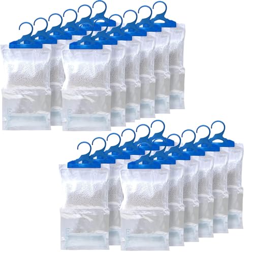 STERUN 24 Wardrobe Dehumidifier Hanging Bags With Leak Proof Storage Bag & Hanging Hook Ideal To Stop Mould, Mildew & Condensation For Wardrobe | Hanging Dehumidifier Bags | Damp Remover