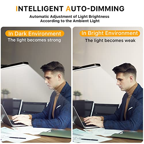 Led Desk Lamp For Home Office,Eye-Caring Architect Desk Light With Clamp & Usb Charging Port 1800Lm 24W Auto-Dimming Timmer 5 Color Modes, Flexible Monitor Gooseneck Table Light For Work Study Reading #TOP4