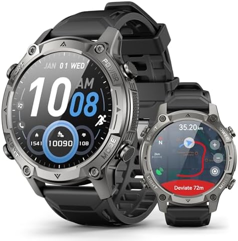 KW350C GPS Smart Watch display showing map navigation