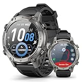 GPS Smart Watch with Maps, 21Day Battery, 5ATM Waterproof, Bluetooth Call,1.43" AMOLED, 178 Sports Modes, Compass, LED Flashlight/ Heart Rate/Stress/SpO2/Sleep Monitor, for Android iOS Men Women Black
