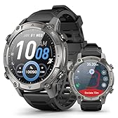 GPS Smart Watch with Maps, 21Day Battery, 5ATM Waterproof, Bluetooth Call,1.43" AMOLED, 178 Sports Modes, Compass, LED Flashlight/ Heart Rate/Stress/SpO2/Sleep Monitor, for Android iOS Men Women Black