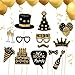 HARZHI Photo Booth Props Kit for Birthday Wedding Party Supplies Carnival Crazy Dance Decor Photobooth Funny Cute Holiday Selfie Supplies Masked Ball (36 Pcs Birthday)