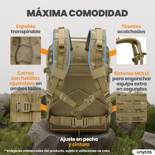 Variante de unycos mochila tactica 45L Camuflaje 3 Sistema Molle