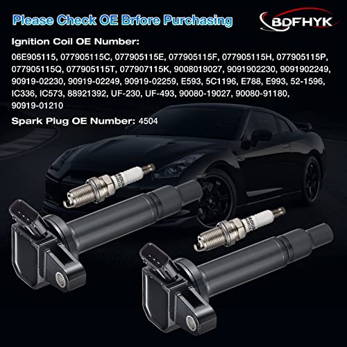 image for BDFHYK Ignition Coil Pack and Spark Plug Set of 8 Compatible with Lexu
